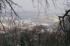 A frosty Prague from Petřín hill