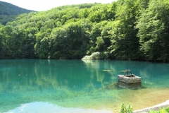 The green waters of the lake at the head of Szalajka Volgy