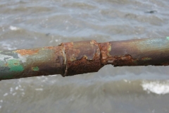 A rusting railing on the promenade at Maryport