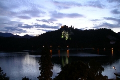 Dusk over Bled castle