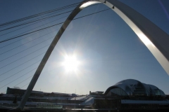 The Gateshead Millennium bridge from Newcastle