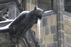 Icicles hang from St Vitas Cathedral