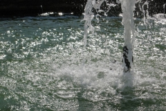 The foaming water of a fountain in Eger