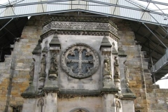 The exterior of the baptistery and the west window