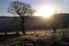 A watery sunrise over Gallow Law