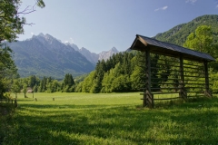 Hayrack and mountains