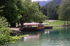 Pletna boats on Lake Bled