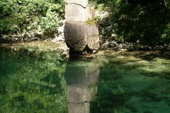 Refelections in the still water at Vintgar Gorge